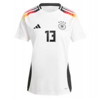 Fotbalové Dres Německo Thomas Muller #13 Dámské Domácí ME 2024 Krátký Rukáv